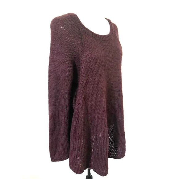 WOODEN SHIPS Paola Buendia Soft Mohair Wool Blend Sweater Size S/M Burgundy - Picture 3 of 7